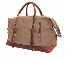 Vintage Canvas Leather Duffle Bag