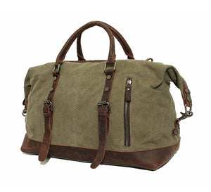 Vintage Canvas Leather Duffle Bag