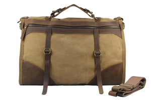 Vintage Canvas Leather Travel Bag