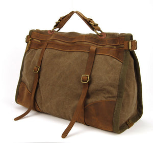 Vintage Canvas Leather Travel Bag