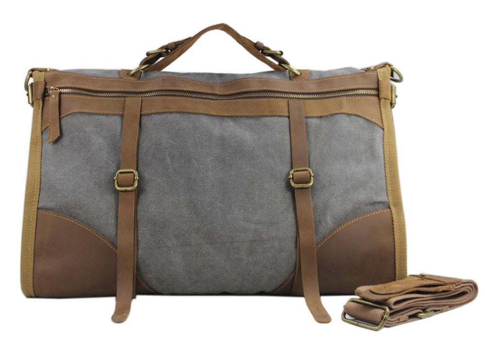 Vintage Canvas Leather Travel Bag